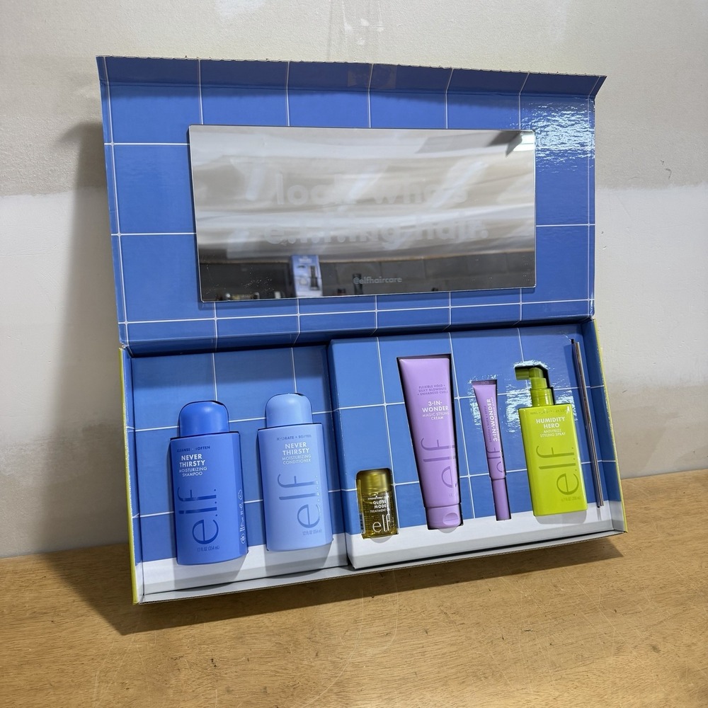 e.l.f. Hair 6 Pc Gift Set Never Thirsty Humidity Hero 3-in-1 Wonder BRAND NEW